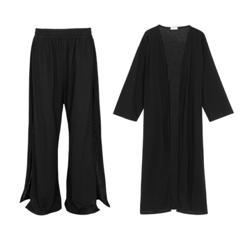 LUNA flow Pants&Kimono wrap Black