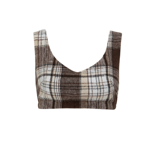 Naya plaid bralette BROWN