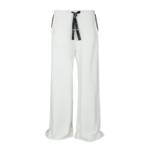 Naya plaid detail pants WHITE
